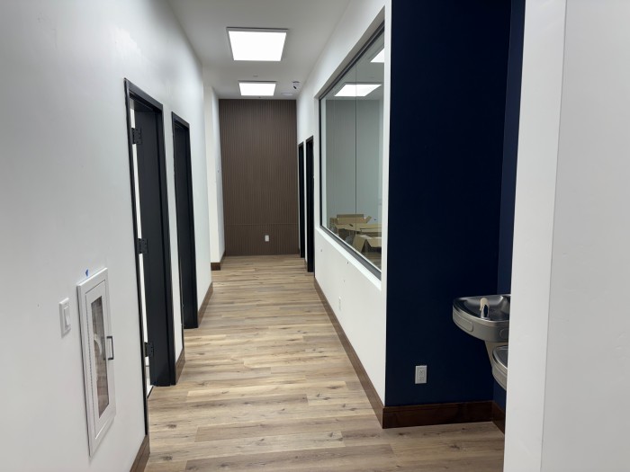 Clean commercial hallway